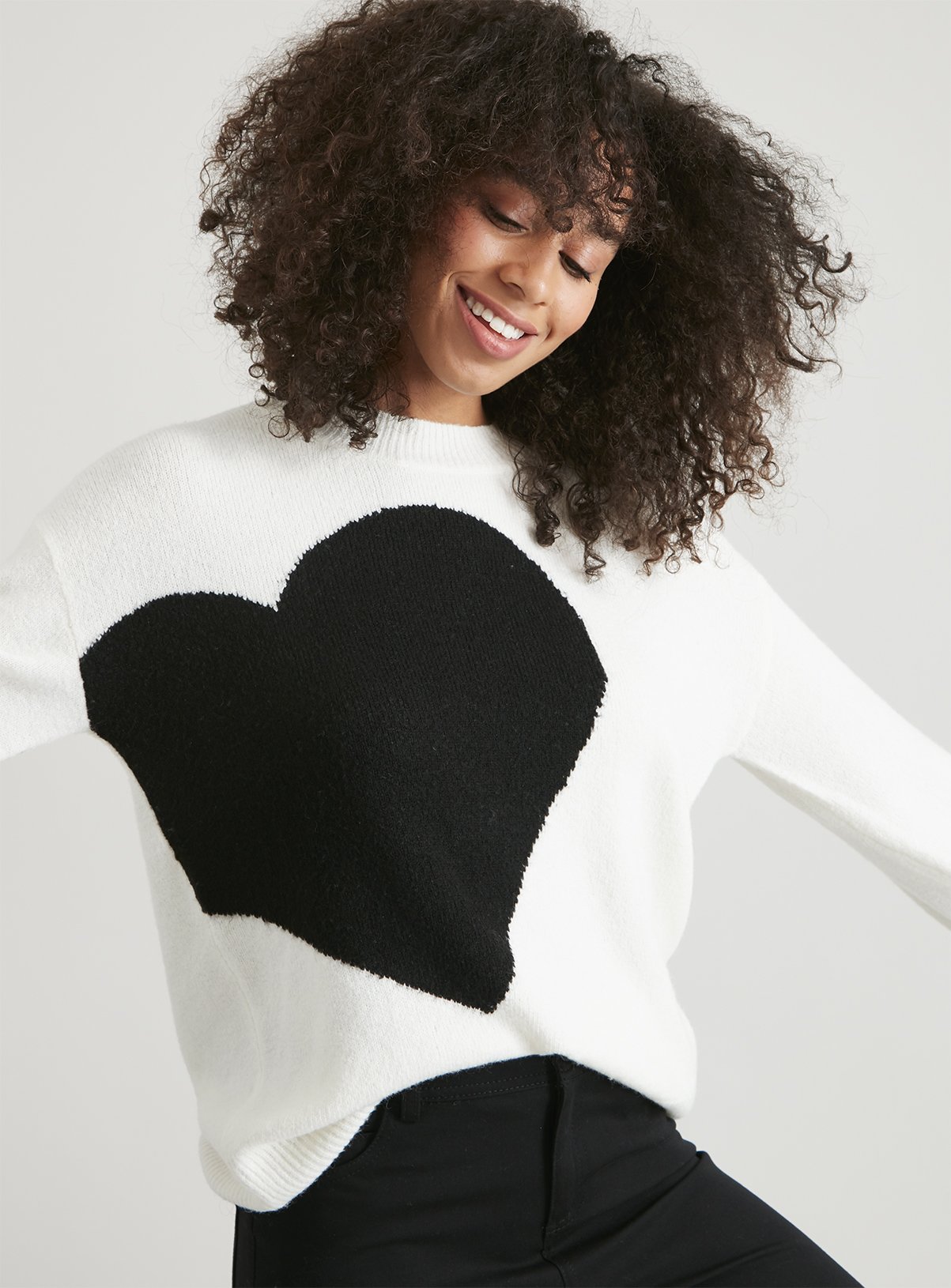 black and cream jumper